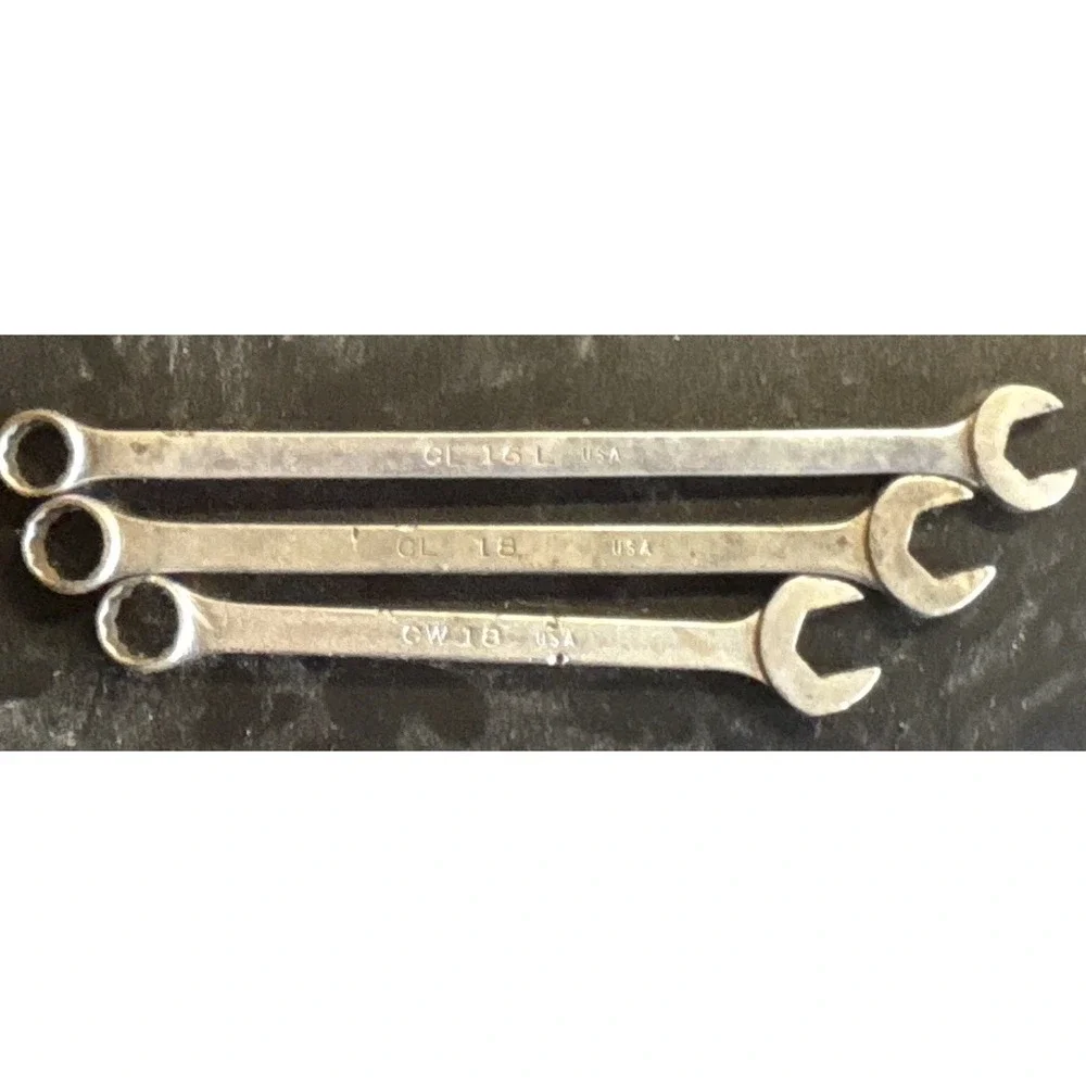 Mac Tools‎ Wrench Set 3pc SAE 1/2 9/16 CL16L CL18 CW18 USA Vintage Combination
